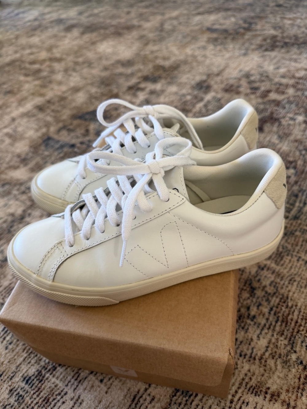 Veja Esplar Extra White Leather Sneakers Size 36